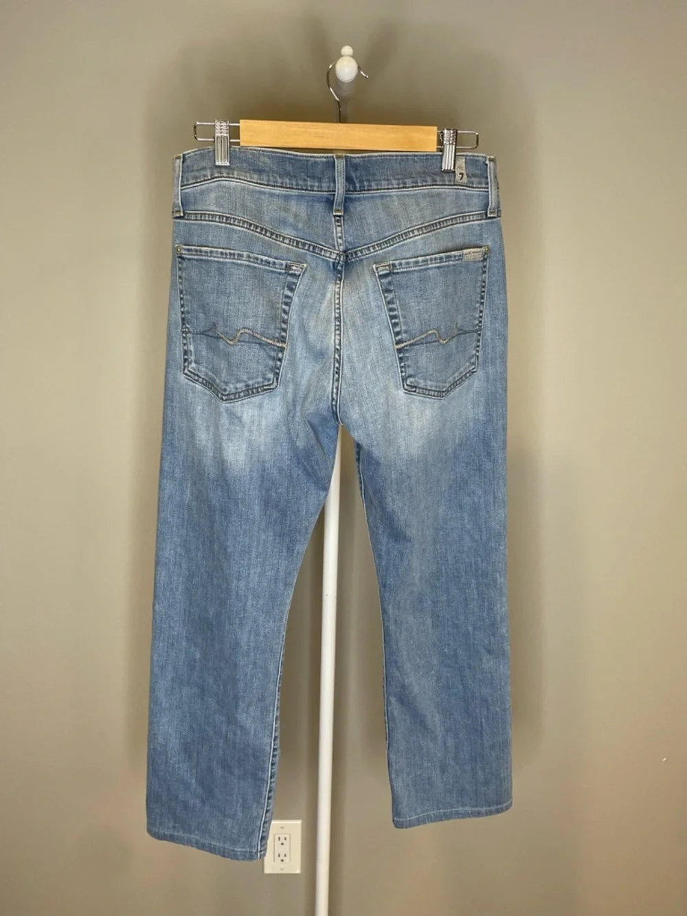 7 For All Mankind Light Blue Men’s Luxe Performance Straight Leg Jeans - Size 32